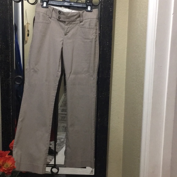 Khaki cream pinstripes size 4 stretch material - Picture 3 of 8